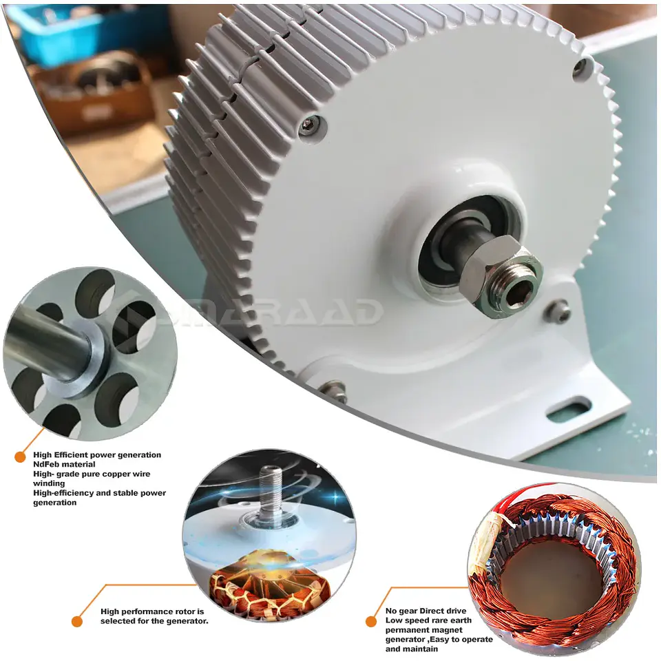 1000w Wind Turbine Generator PMG 12V 24V 48V 500 Rpm AC DC Power Magnetic Dynamo Water Turbine Hydro Alternator Free Energy 4