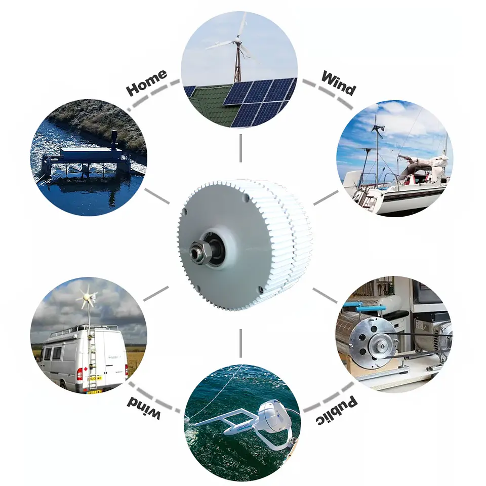1000w Wind Turbine Generator PMG 12V 24V 48V 500 Rpm AC DC Power Magnetic Dynamo Water Turbine Hydro Alternator Free Energy 6
