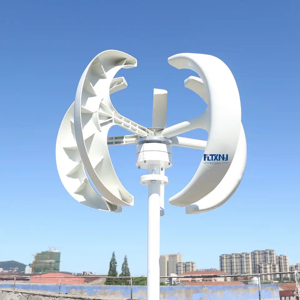 5000W 12V 24V 48V Wind Turbine Generator 5KW Vertical Axis Maglev Windmill With Hybrid Charge Controller For Home Use 3