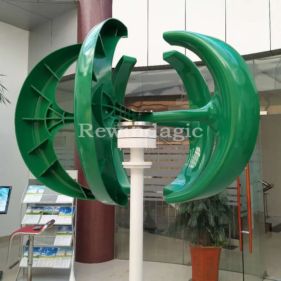 5000W 12V 24V 48V Wind Turbine Generator 5KW Vertical Axis Maglev Windmill With Hybrid Charge Controller For Home Use 10
