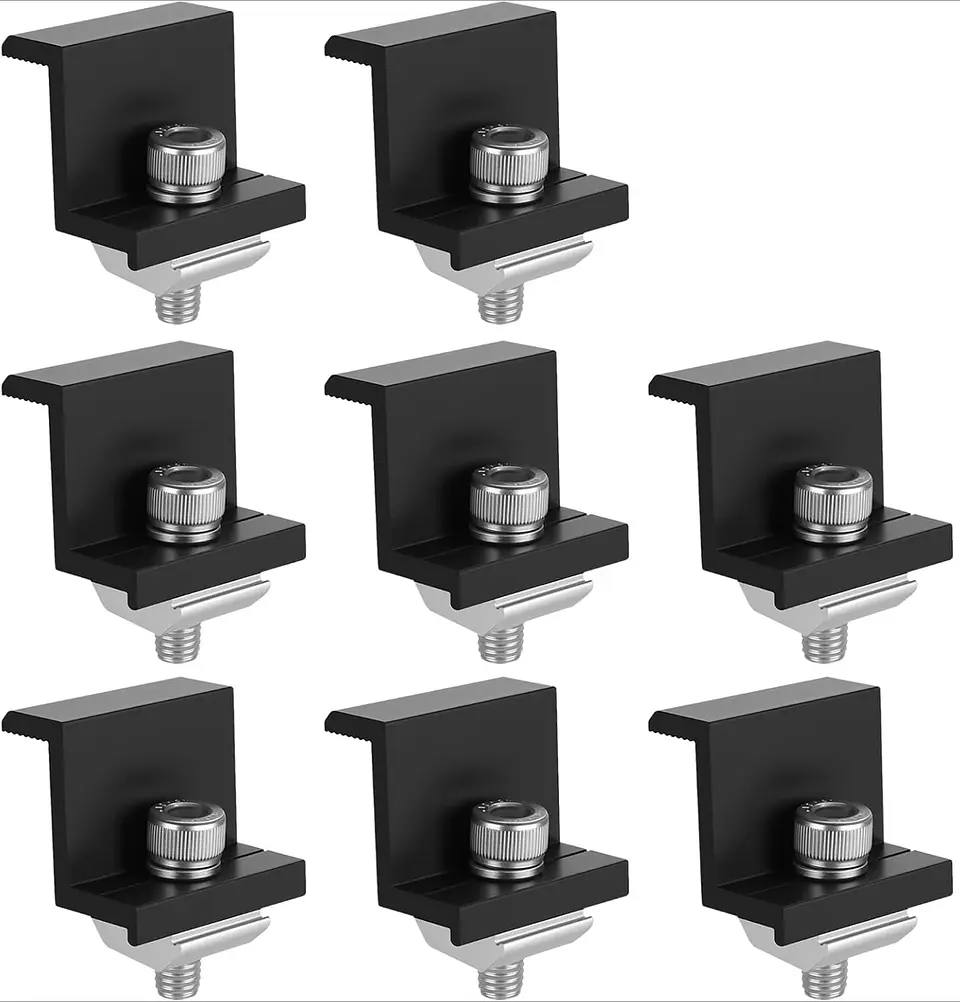 30MM Solar Panel Mounting Fixing Clamp Adjustable Bracket End & Mid Clamp PV Panel Clip for Solar Panel PV System Install Tool 1