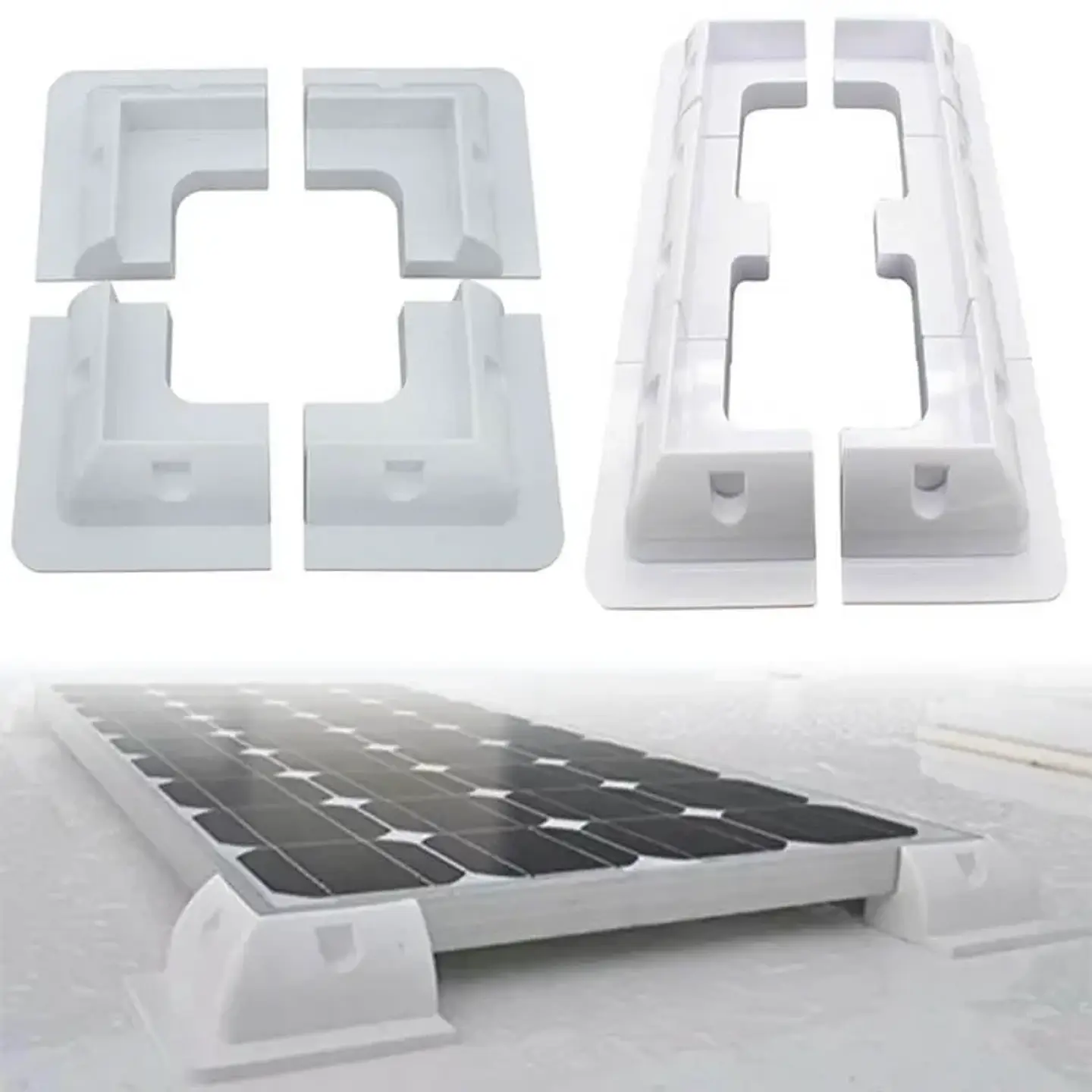 RV Solar Mounting Bracket Drill-Free Plastic Photovoltaic Panel Fixing Corner Brackets Kit For RV Caravans Vehicles Motorhomes 1