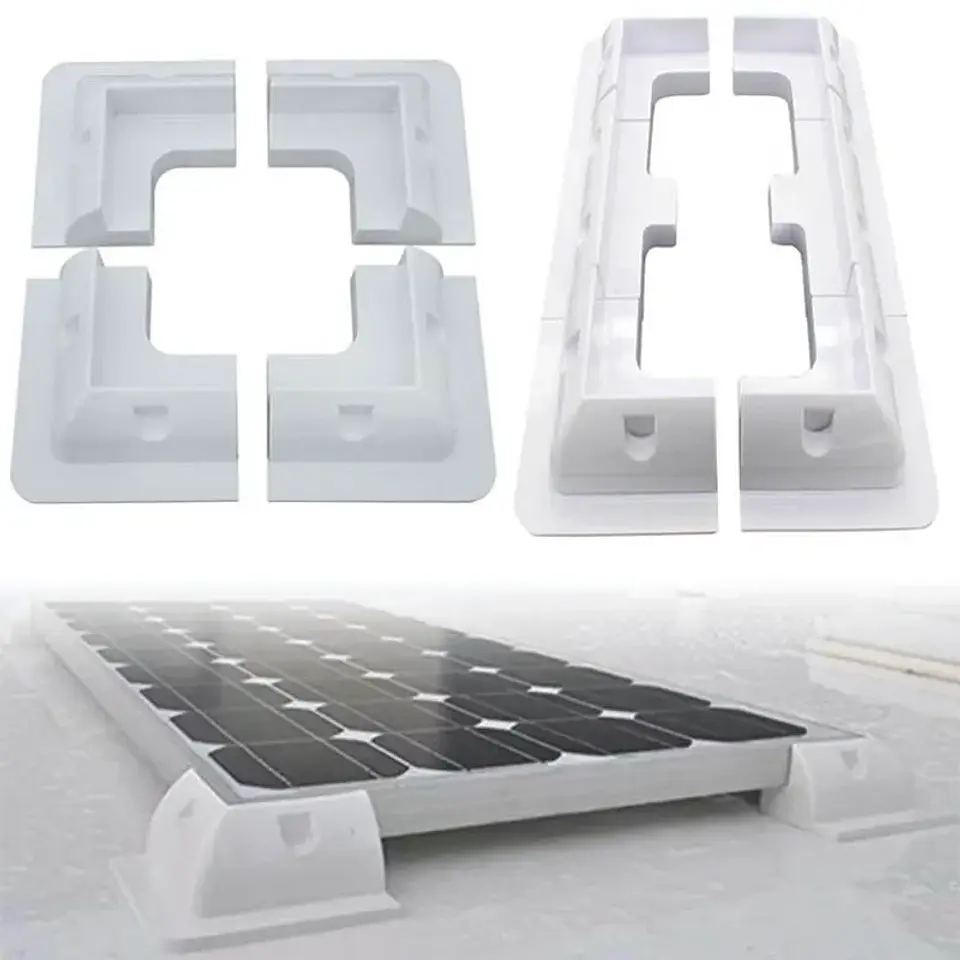 RV Solar Mounting Bracket Drill-Free Plastic Photovoltaic Panel Fixing Corner Brackets Kit For RV Caravans Vehicles Motorhomes 1