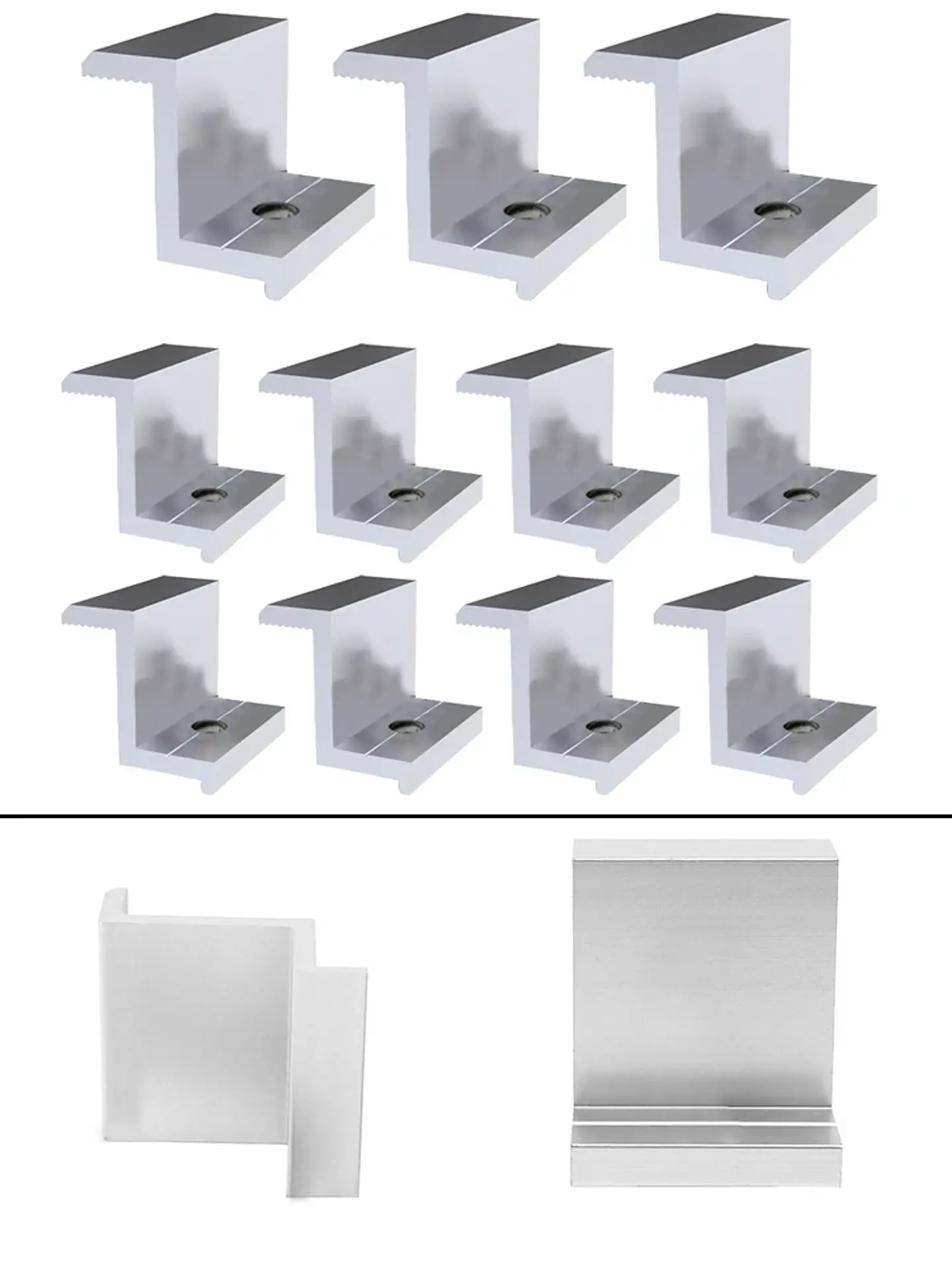 10Pcs Solar Photovoltaic Brackets Aluminum-Alloy Clamp For Solar Module Solar Panel Racking Mounts Accessories PV End Clamps 2