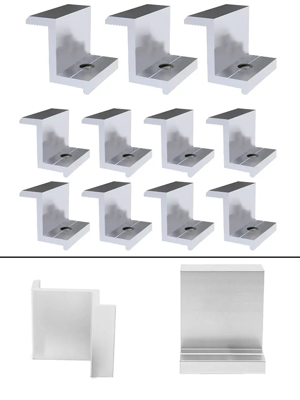 10Pcs Solar Photovoltaic Brackets Aluminum-Alloy Clamp For Solar Module Solar Panel Racking Mounts Accessories PV End Clamps 2