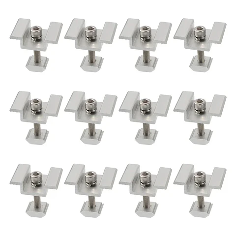 12 Pieces Solar Panel Mid Clamps Bracket Wide Photovoltaic Mounting Bracket
