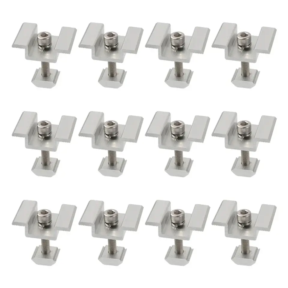 12 Pieces Solar Panel Mid Clamps Bracket Wide Photovoltaic Mounting Bracket 1