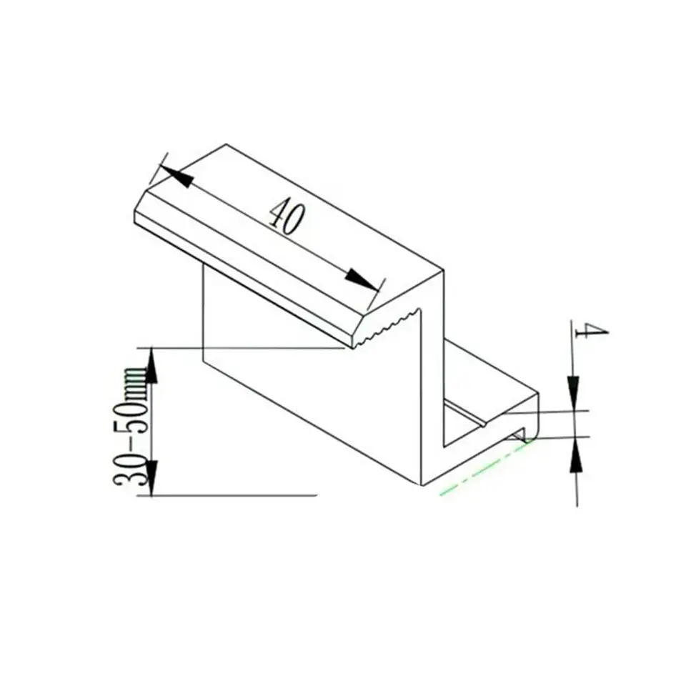 10Pcs Solar Photovoltaic Bracket Aluminum Alloy Clamp For Solar Module Solar Panel Racking Mounts Accessories PV End Clamp 5