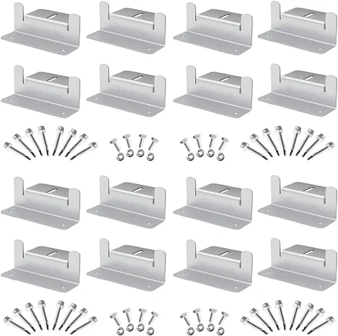 16Pcs/Set Solar Panel Mounting Bracket Kits 4/8 Units Solar Panel Aluminum Mounting Z Bracket Supporting for RV, Roof, Boat