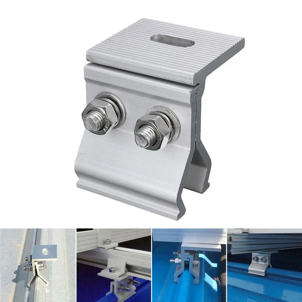 1/4pcs Solar Panel Mounting Bracket Flat Roof Mount Photovoltaic Stainless steel Fixing Clamp System Installation Accessories 2