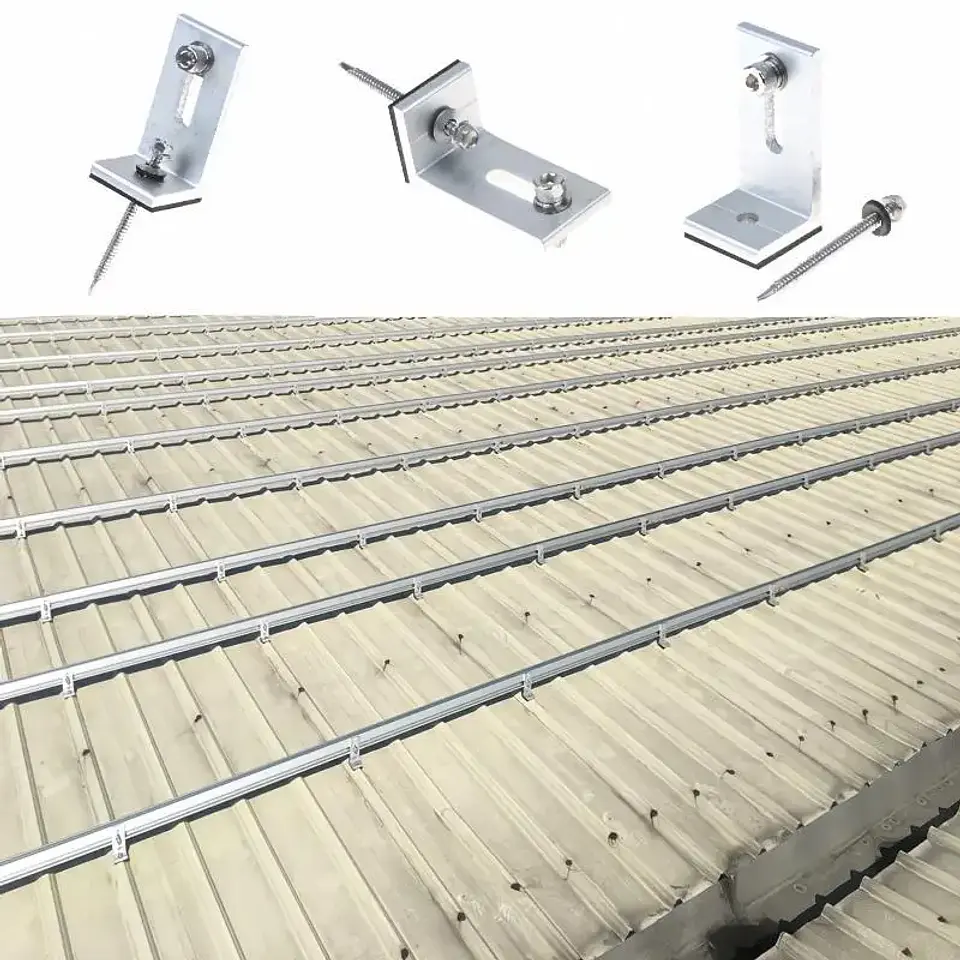 Aluminum Solar Panel Mounting L Bracket PV Connection Rail Cross Interconnects For RV Boat Off Roof Solar Installation 3
