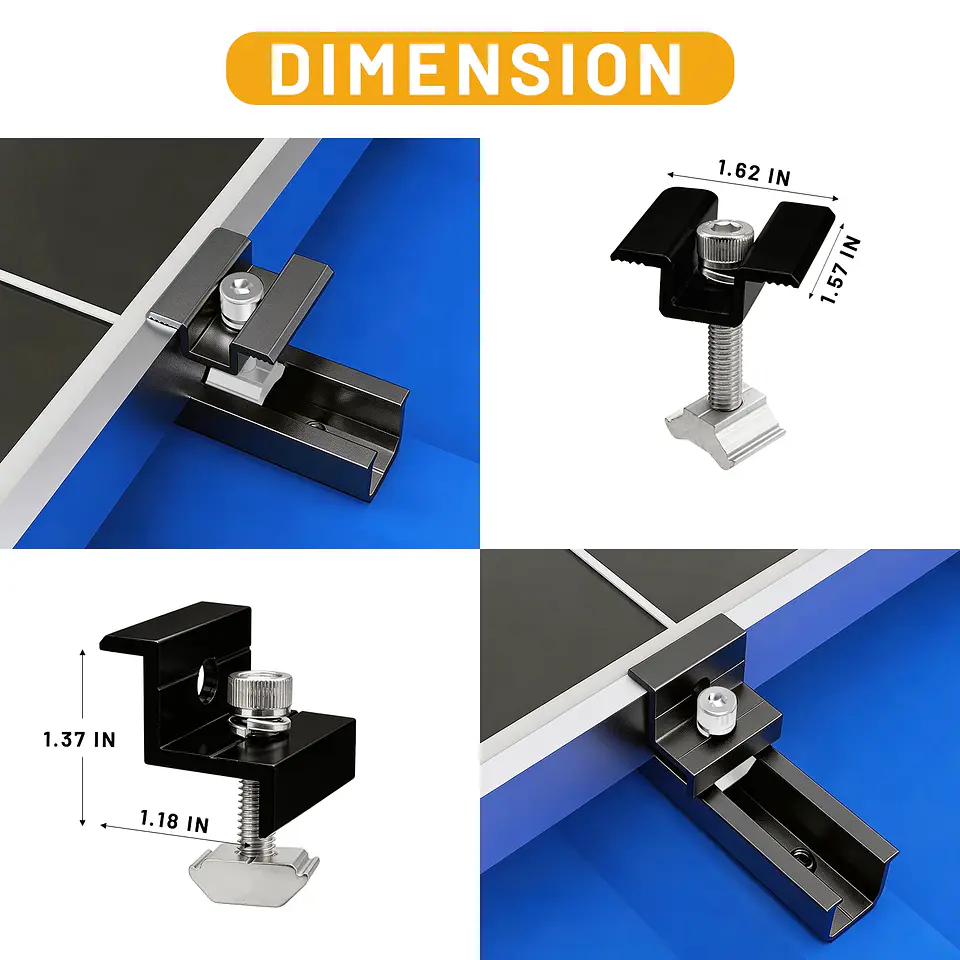 10/6pcs Solar Panel Mounting Brackets Mid and End Clamps and Rails Kit for Roofing Solar Panels of Multiple Sized,Mounting Clamp 3
