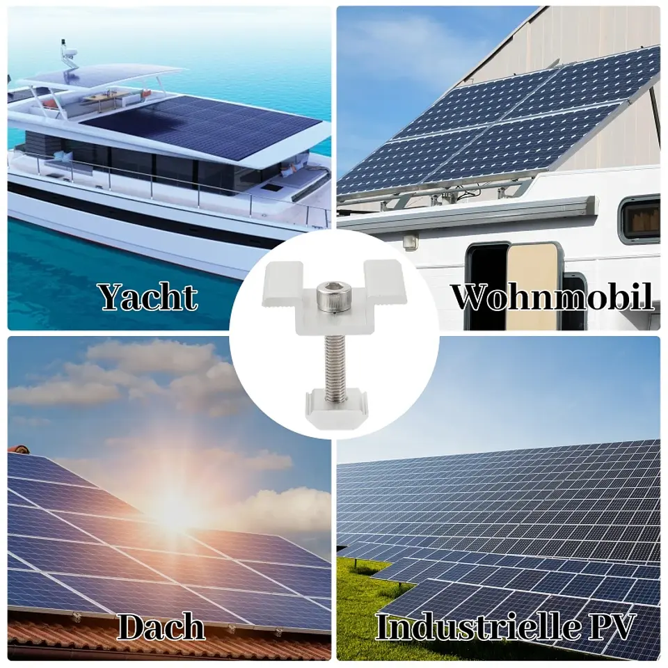 12 Pieces Solar Panel Mid Clamps Bracket Wide Photovoltaic Mounting Bracket 4