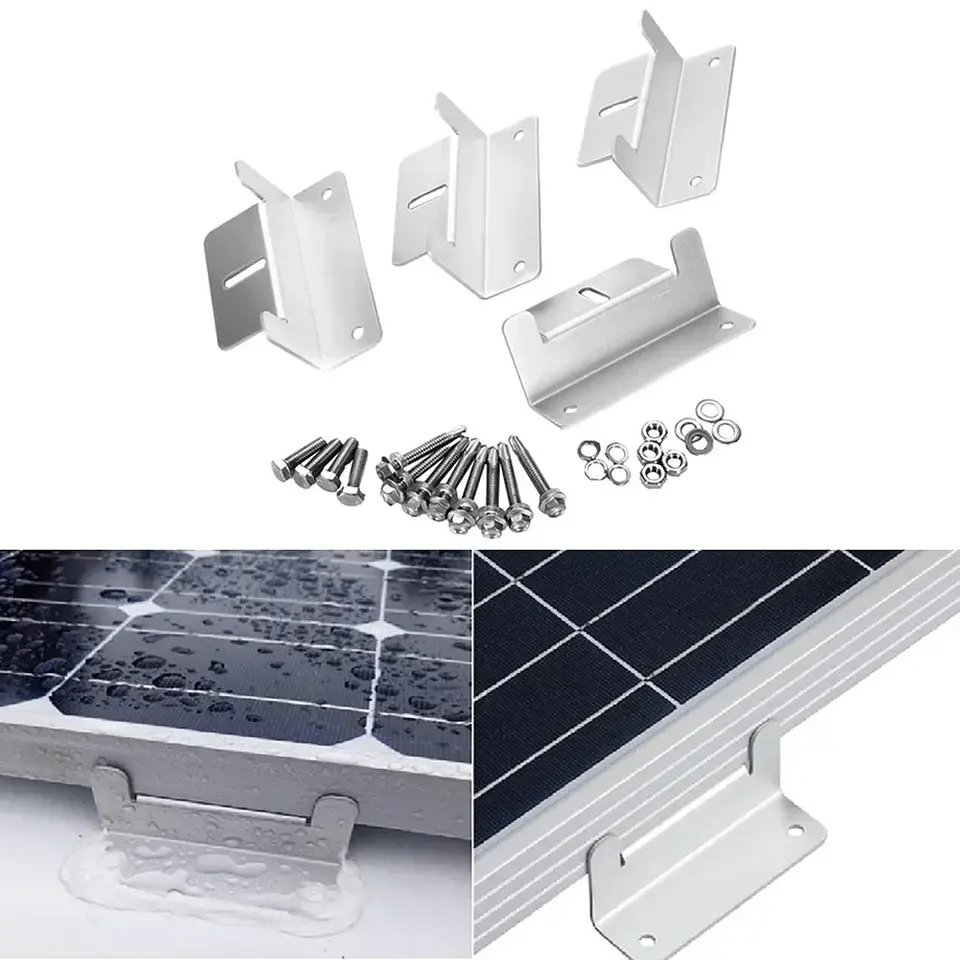 4/8Pcs Solar Photovoltaic Brackets Solar Panel Aluminum Mounting Bracket Kits Roof Z-Style Bracket Mount For Car Boat RV Yacht 3