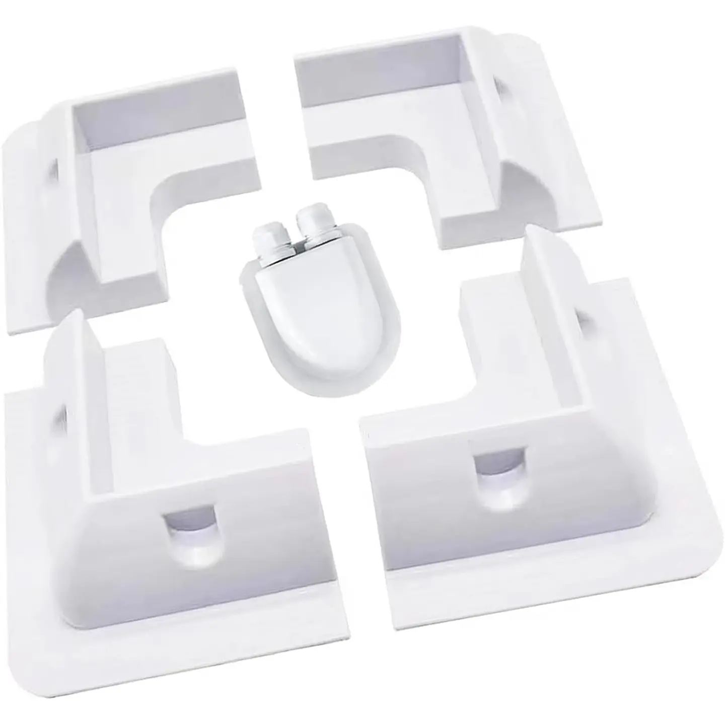 Solar Panel ABS Plastic Mounting Bracket with 5 Non Drilling Corner Kits, RV Marine Flat Top Camper and Caravan Installation 1