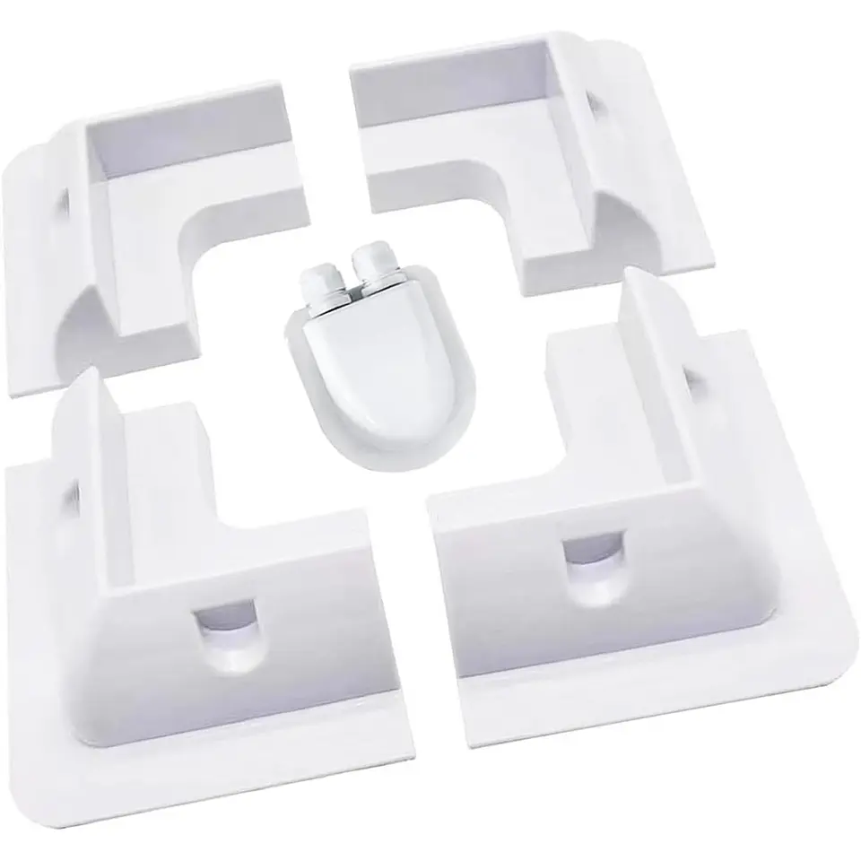 Solar Panel ABS Plastic Mounting Bracket with 5 Non Drilling Corner Kits, RV Marine Flat Top Camper and Caravan Installation 1