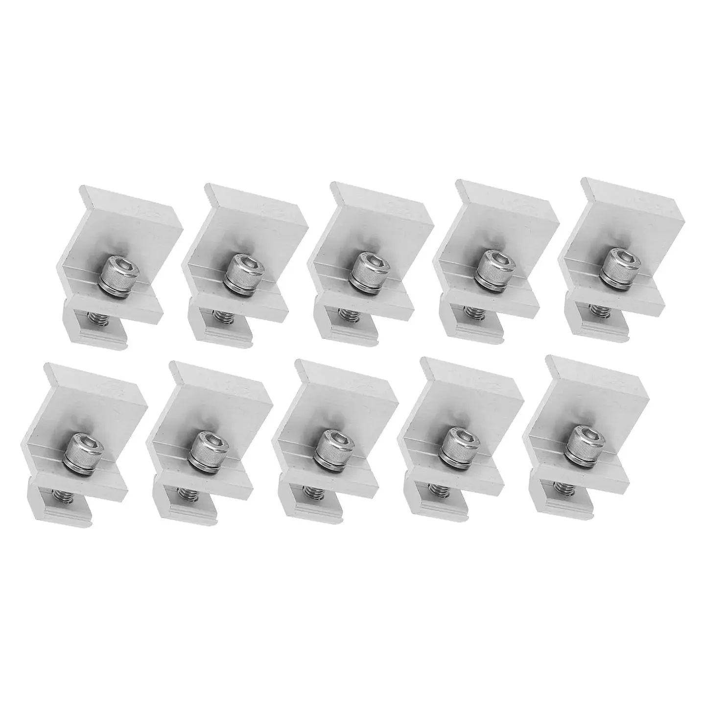 10PCS Solar Mount Z Bracket Aluminum Alloy Pressing Block PV Panel Rail End Grounding Clamps 4