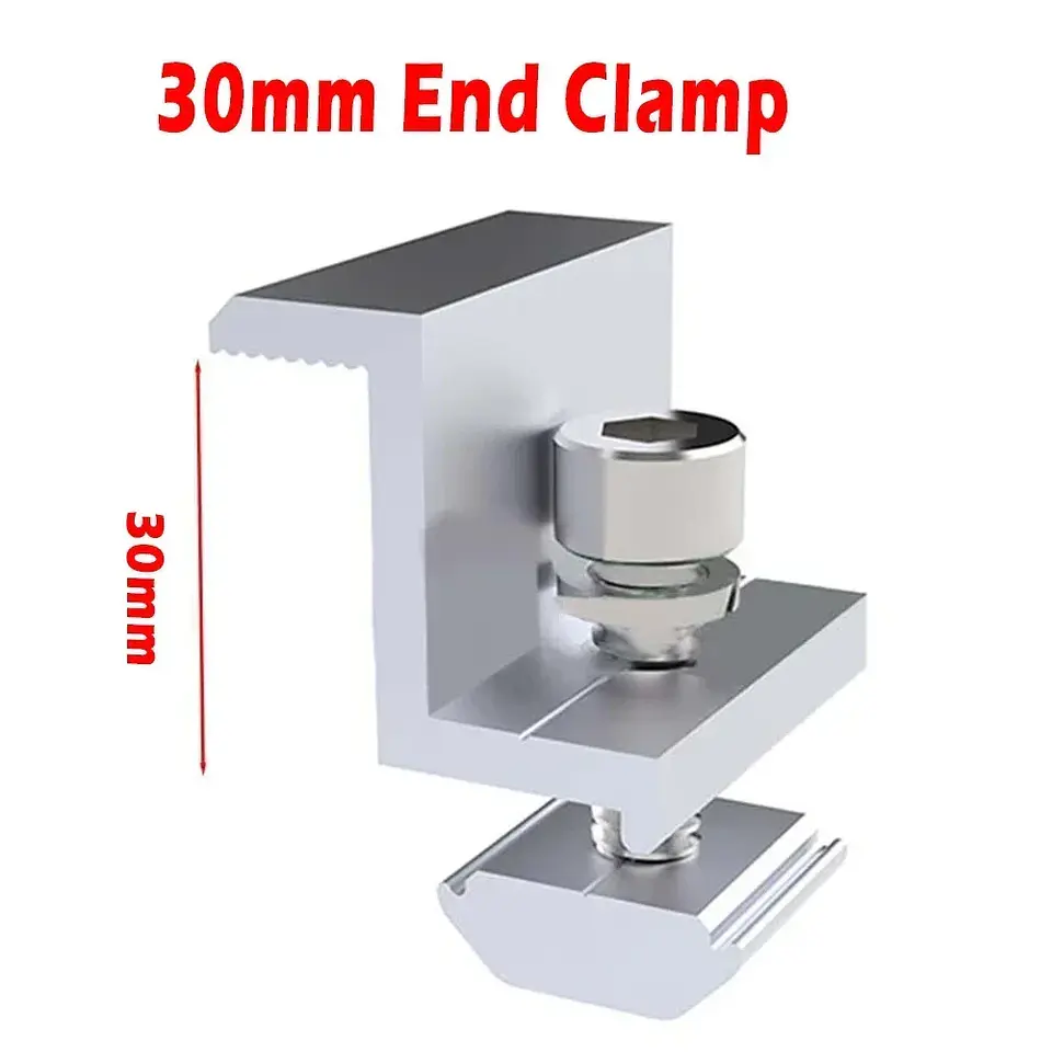 10Pcs Solar Panel Mounting Brackets Photovoltaic Solar Panel Racking Mounts  Accessories PV End Clamp Z Bracket Aluminum Alloy 4