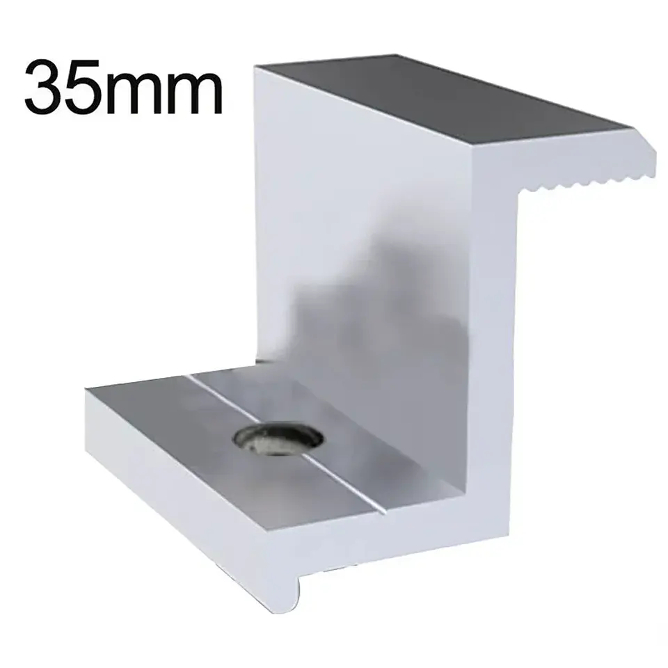 10Pcs Solar Panel Mounting Brackets Photovoltaic Solar Panel Racking Mounts  Accessories PV End Clamp Z Bracket Aluminum Alloy 5