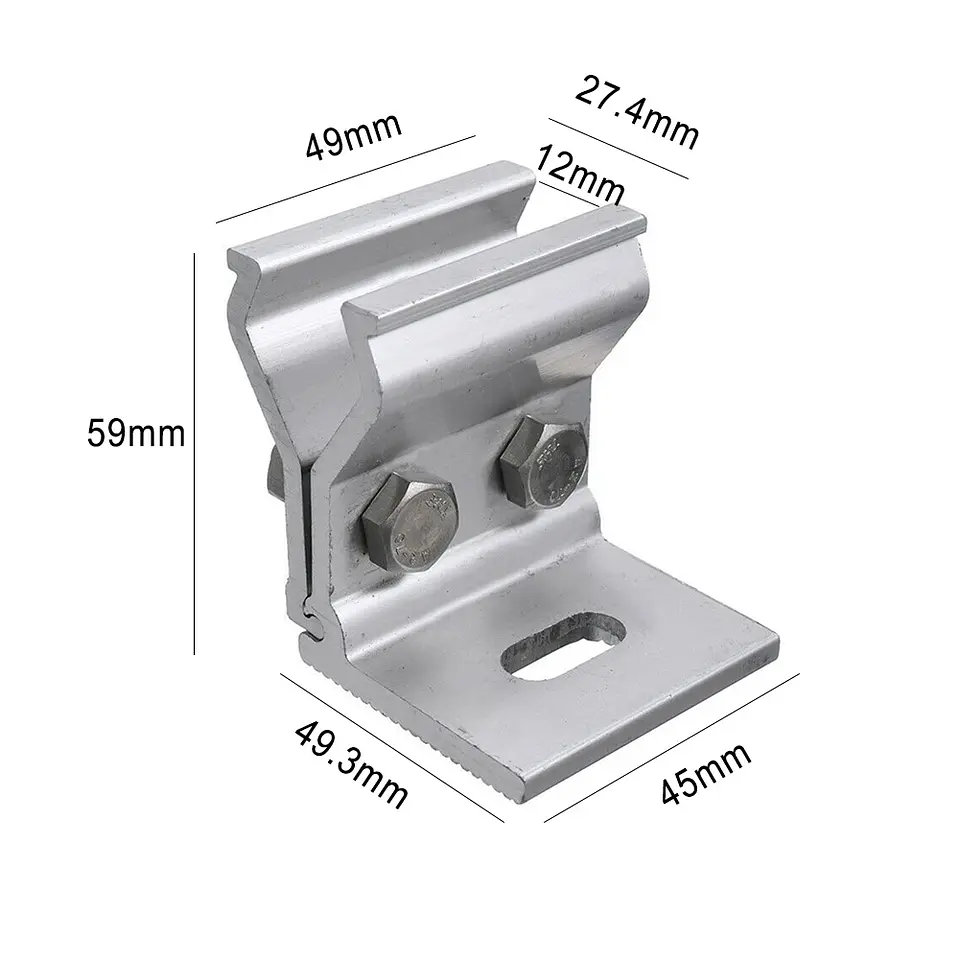 1/4pcs Solar Panel Mounting Bracket Flat Roof Mount Photovoltaic Stainless steel Fixing Clamp System Installation Accessories 6