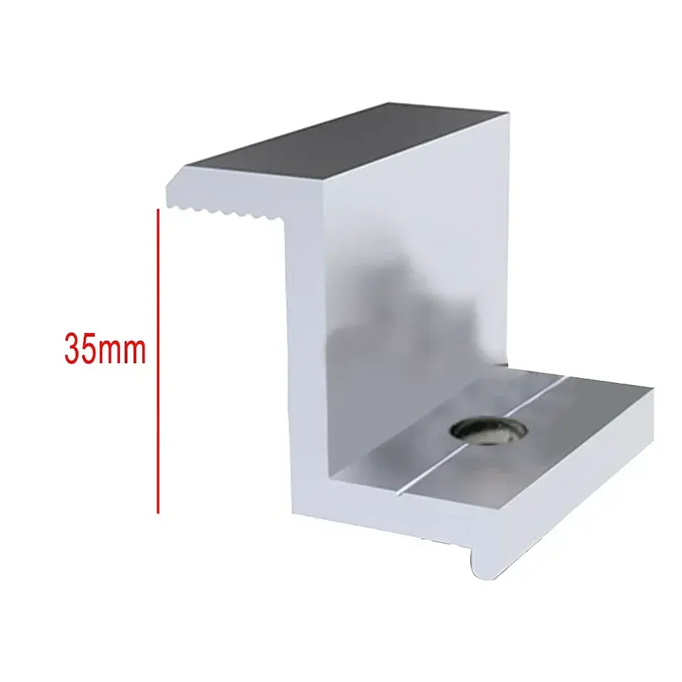 10Pcs Solar Panel Mounting Brackets Photovoltaic Solar Panel Racking Mounts  Accessories PV End Clamp Z Bracket Aluminum Alloy 6