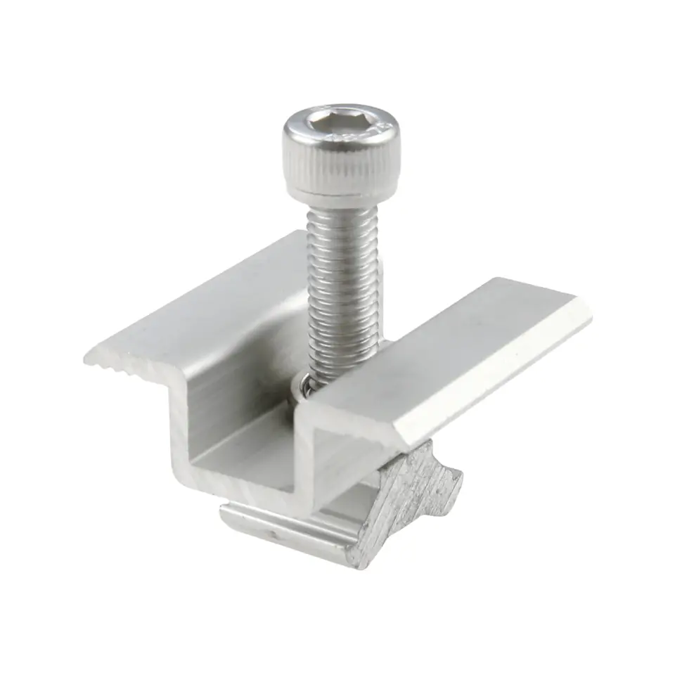 10 Set Panel Mounting Brackets Mid and End Clamp and Rail Kit for Roofing Solar Panels 1.18”-1.38” on Tin,Flat and Sheet Rooftop 2