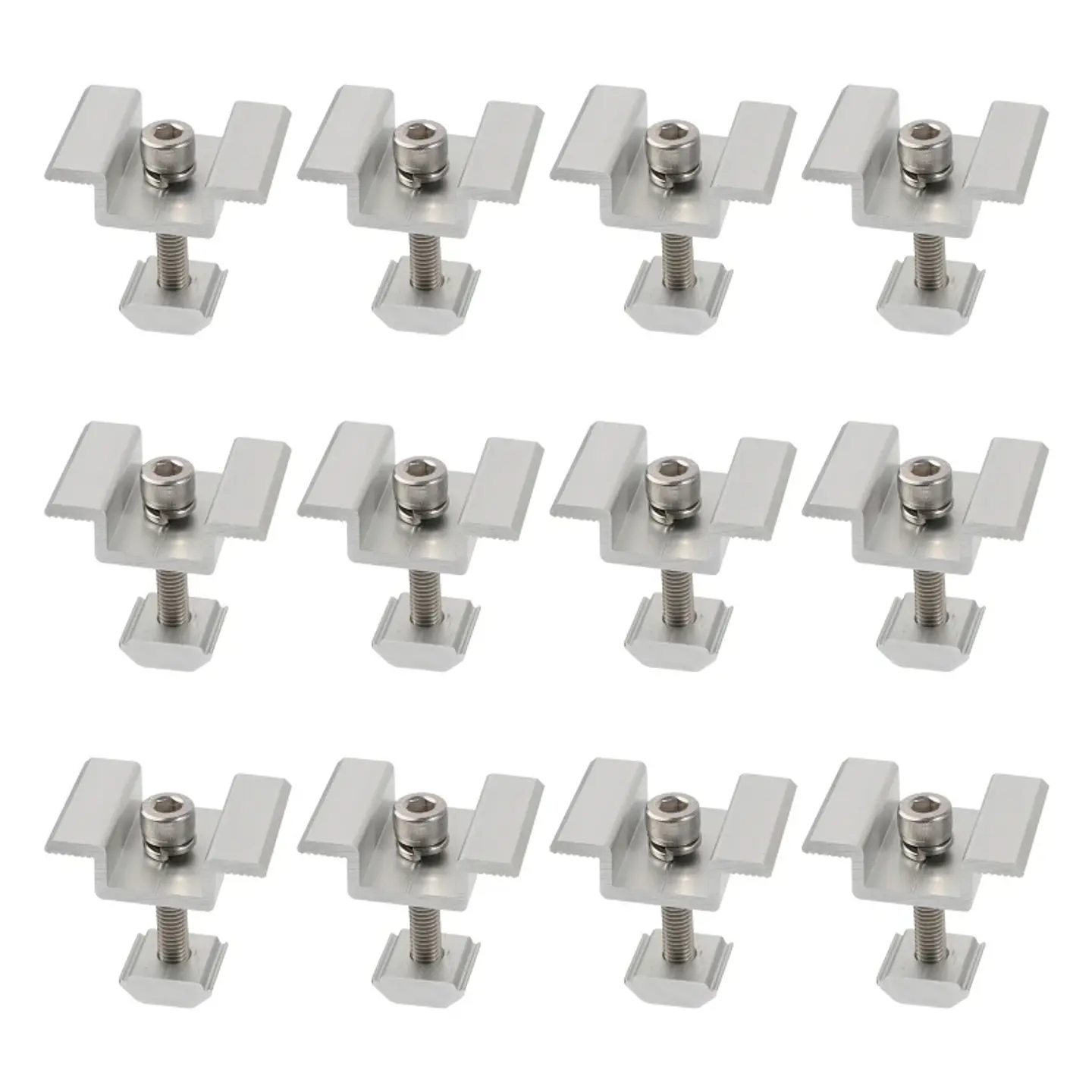12 Pieces Solar Panel Mid Clamps Bracket Wide Photovoltaic Mounting Bracket 7