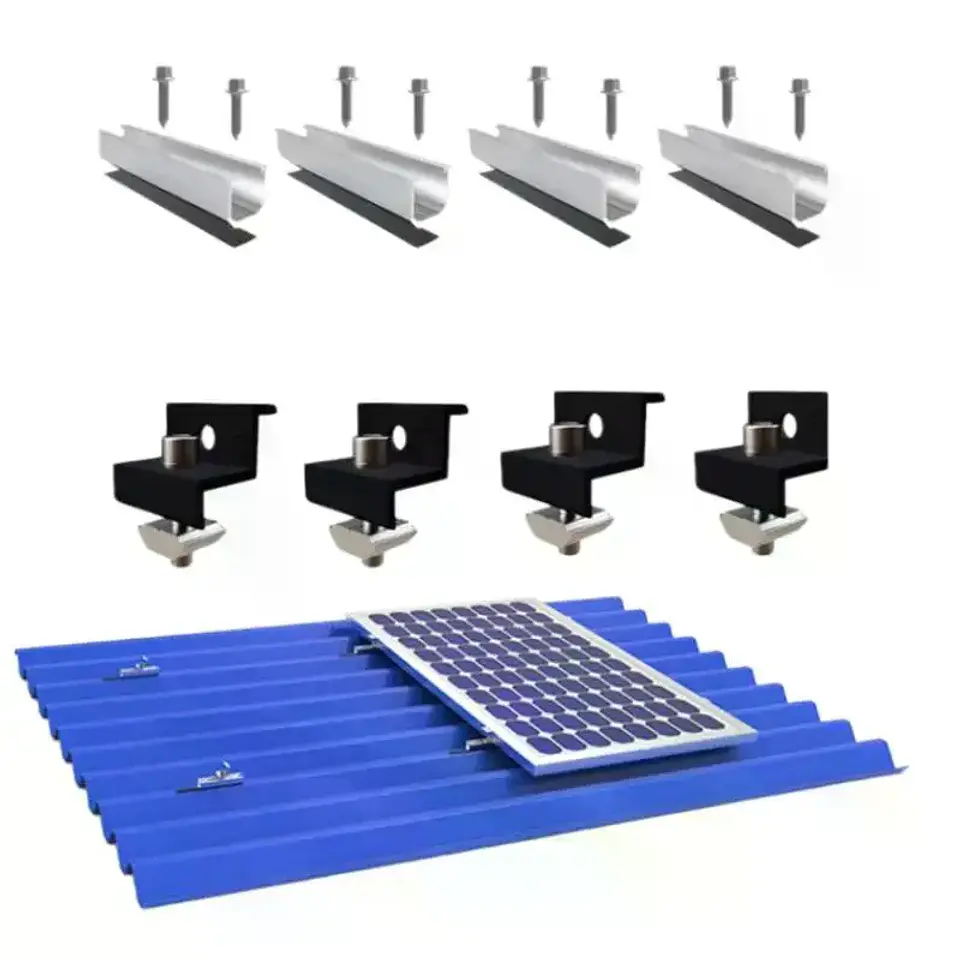 4/6/10Pcs Solar Panel Mounting Brackets Mid End Clamps Rails Kit Roofing Multiple Sized No Rust Firm Lock 2