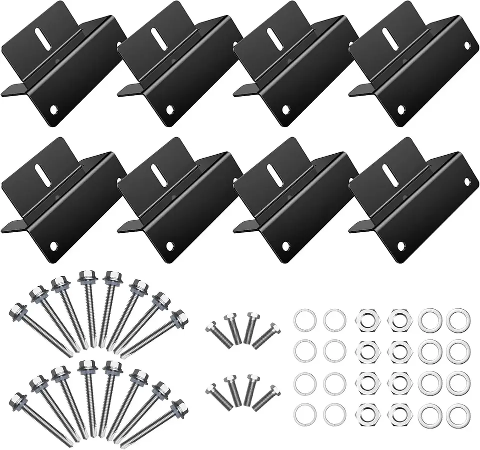 16Pcs/Set Solar Panel Mounting Bracket Kits 4/8 Units Solar Panel Aluminum Mounting Z Bracket Supporting for RV, Roof, Boat 9