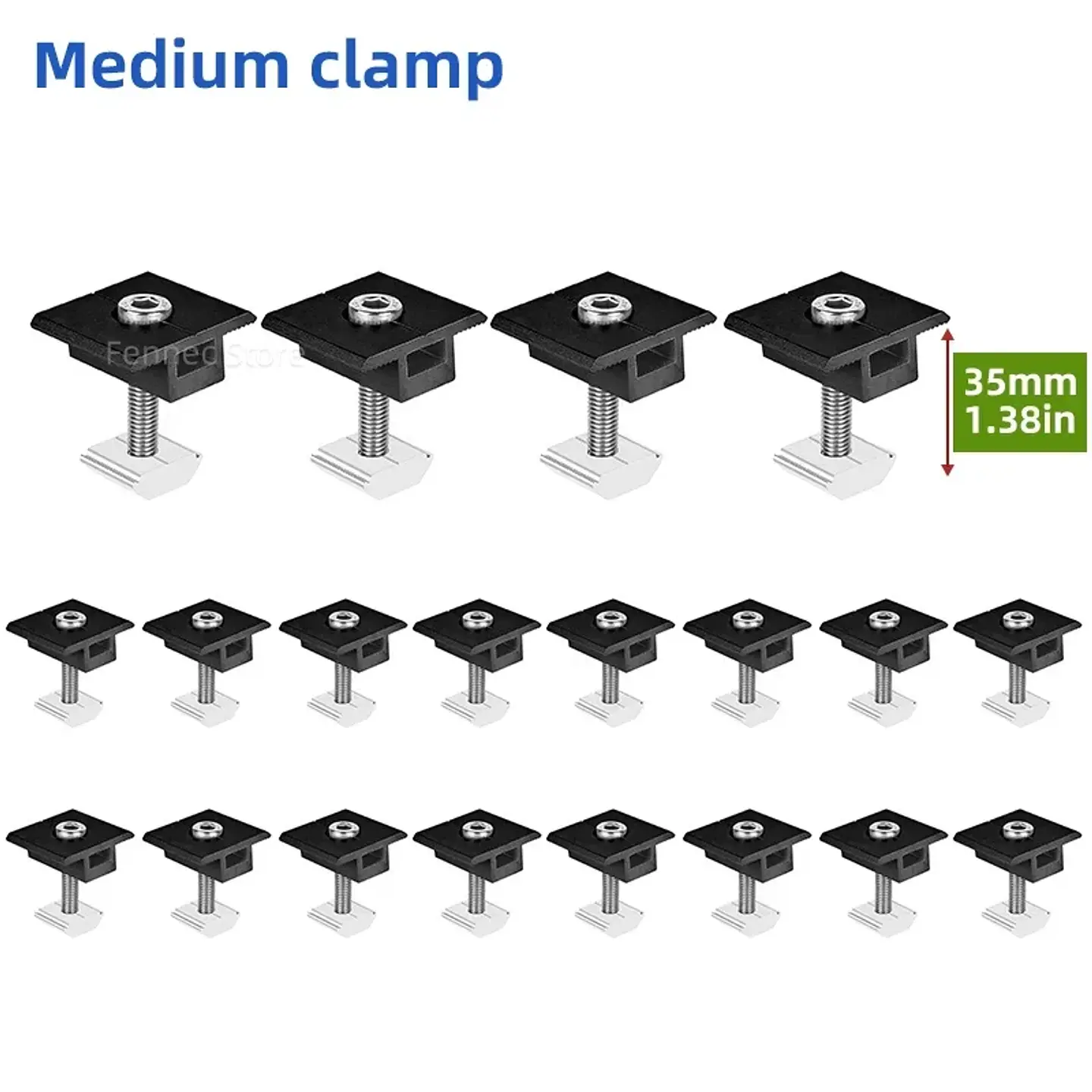 Solar Panel Mounting Fixing Clamp Adjustable Bracket End & Mid Clamp PV Panel Clip for Solar Panel PV System Install Accessories 7