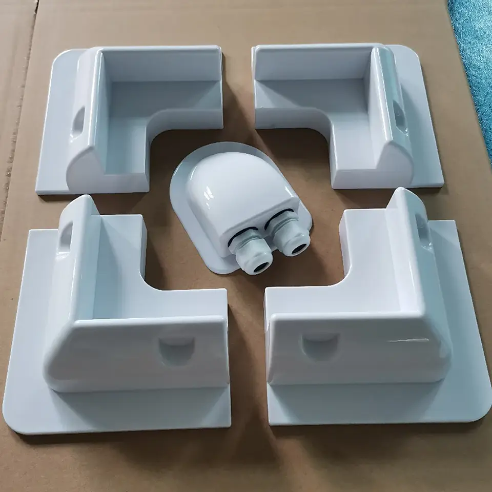 Solar Panel ABS Plastic Mounting Bracket with 5 Non Drilling Corner Kits, RV Marine Flat Top Camper and Caravan Installation 7