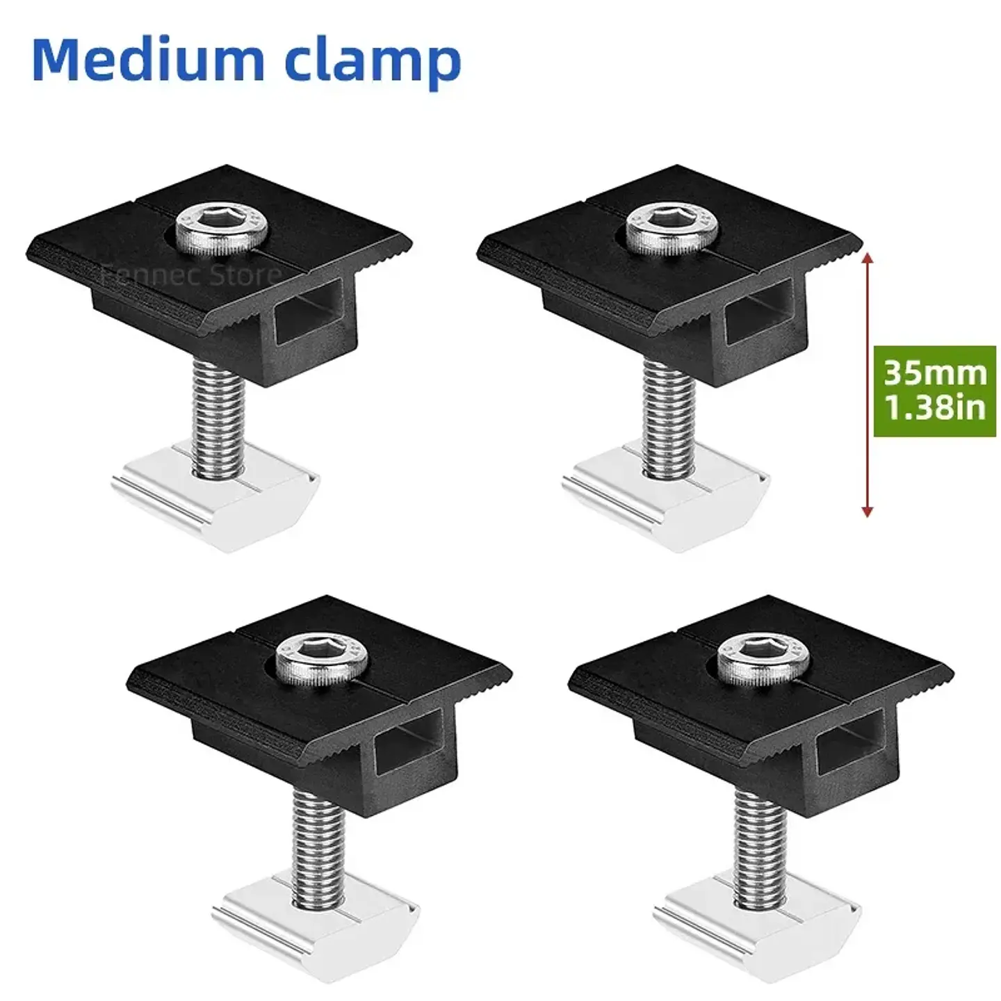 Solar Panel Mounting Fixing Clamp Adjustable Bracket End & Mid Clamp PV Panel Clip for Solar Panel PV System Install Accessories 8