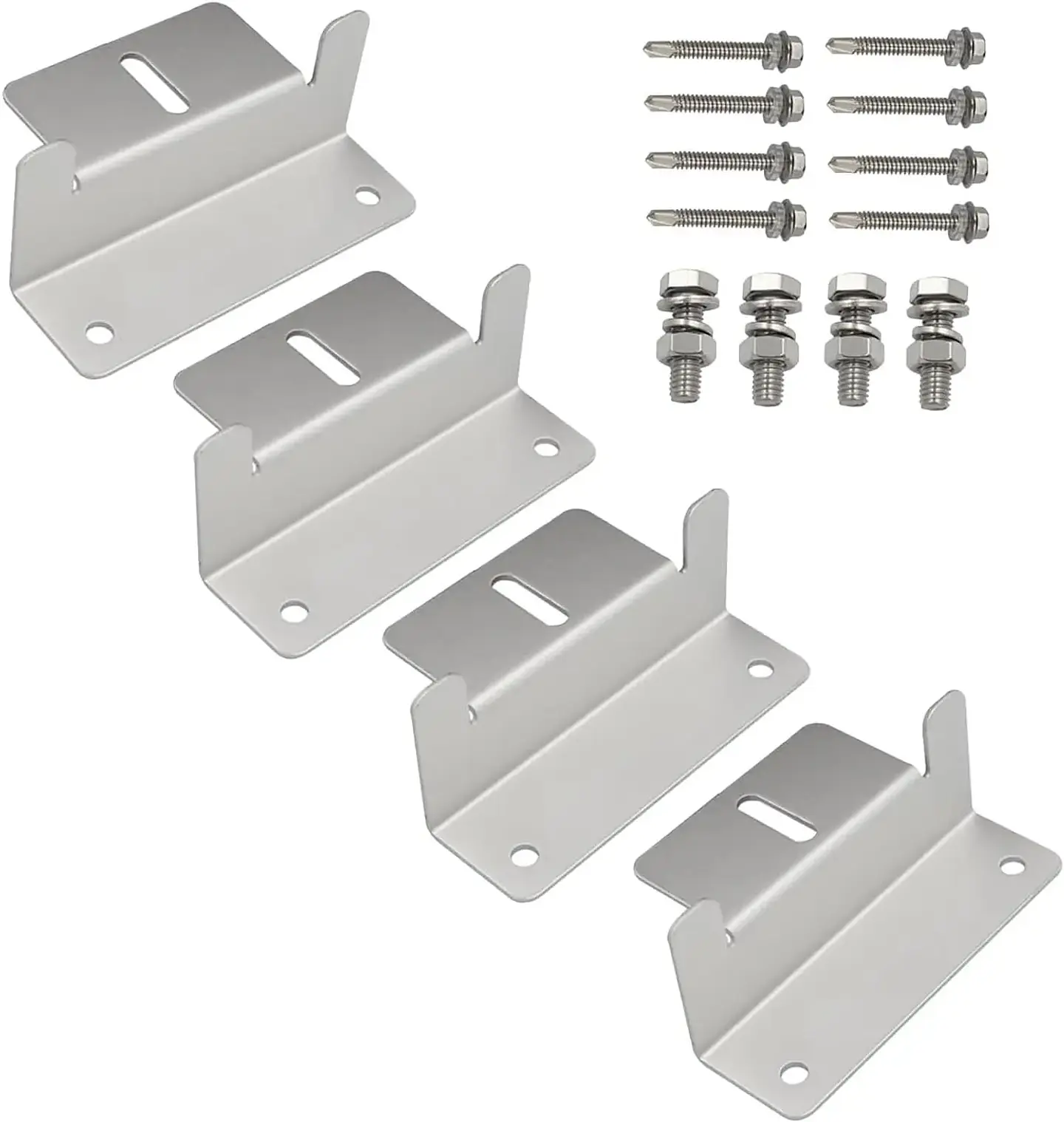 16Pcs/Set Solar Panel Mounting Bracket Kits 4/8 Units Solar Panel Aluminum Mounting Z Bracket Supporting for RV, Roof, Boat 11