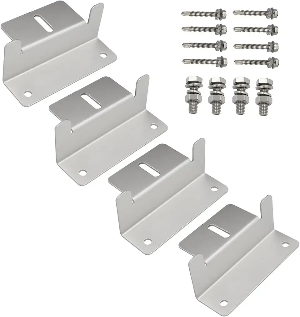 16Pcs/Set Solar Panel Mounting Bracket Kits 4/8 Units Solar Panel Aluminum Mounting Z Bracket Supporting for RV, Roof, Boat 11