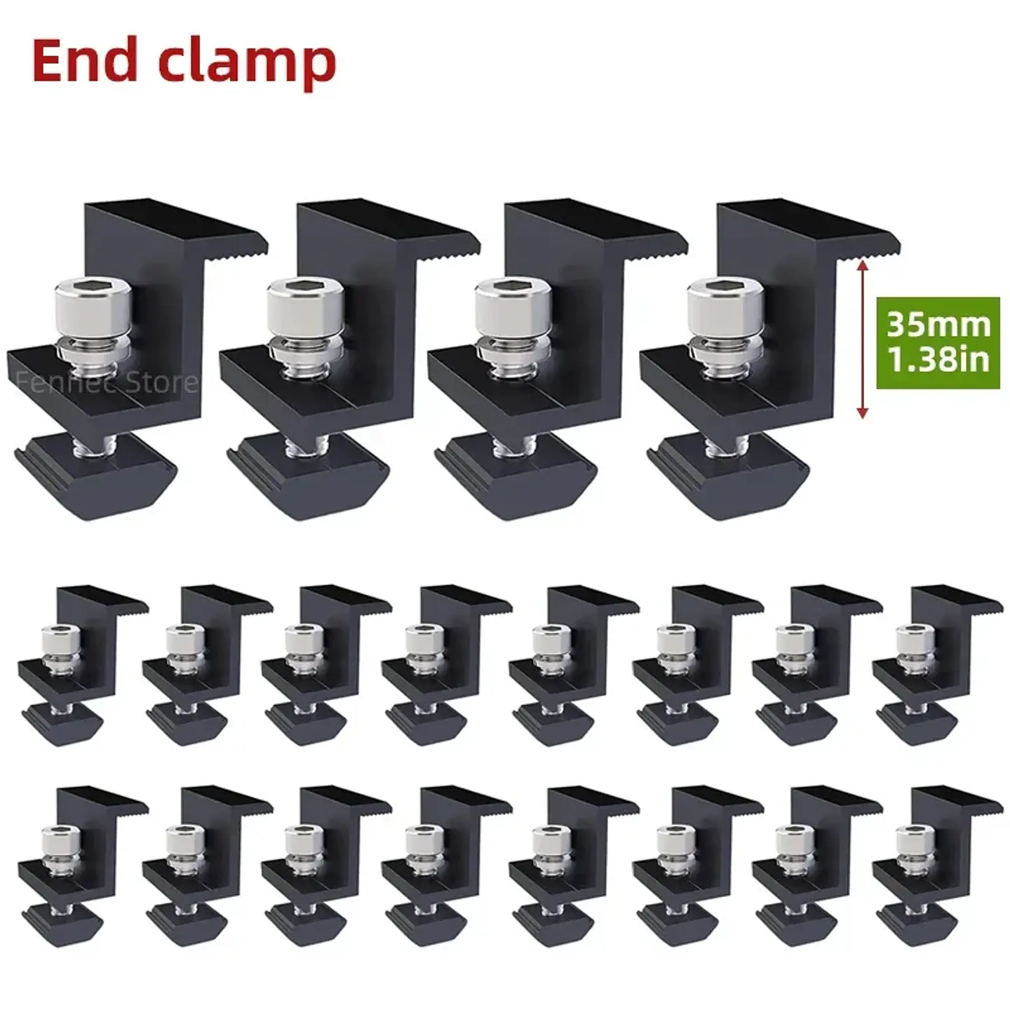 Solar Panel Mounting Fixing Clamp Adjustable Bracket End & Mid Clamp PV Panel Clip for Solar Panel PV System Install Accessories 10