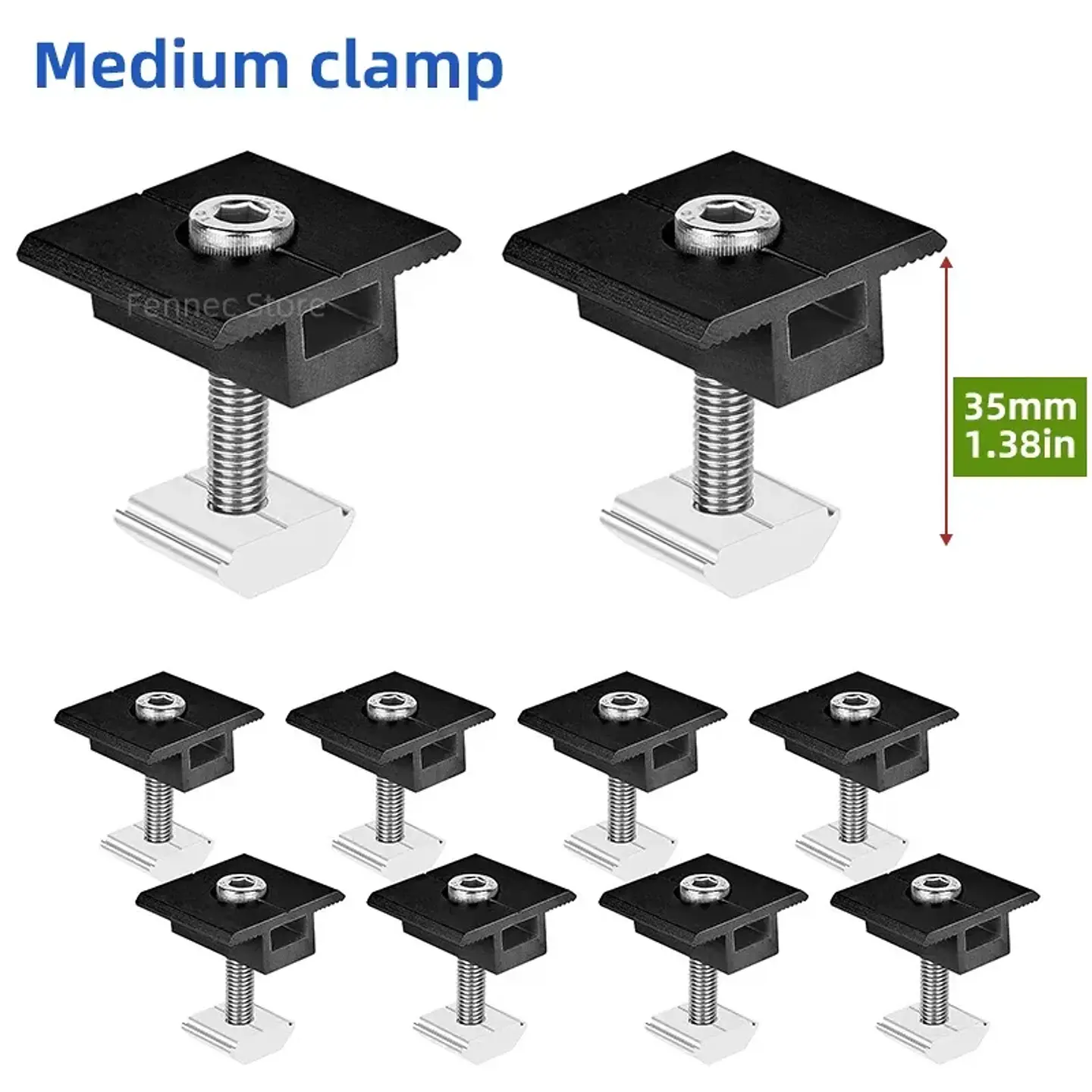 Solar Panel Mounting Fixing Clamp Adjustable Bracket End & Mid Clamp PV Panel Clip for Solar Panel PV System Install Accessories 13