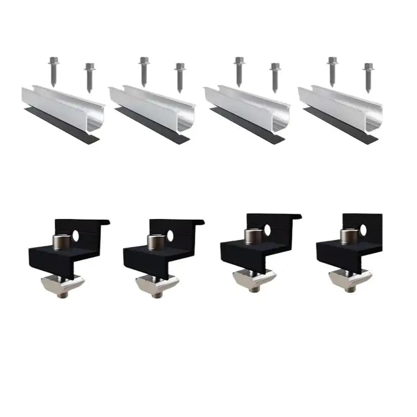 4/6/10Pcs Solar Panel Mounting Brackets Mid End Clamps Rails Kit Roofing Multiple Sized No Rust Firm Lock 9