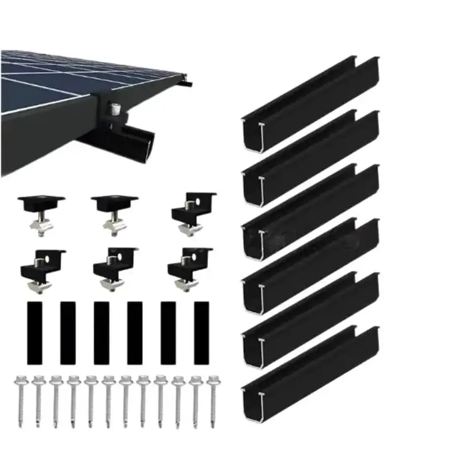 4/6/10Pcs Solar Panel Mounting Brackets Mid End Clamps Rails Kit Roofing Multiple Sized No Rust Firm Lock 10