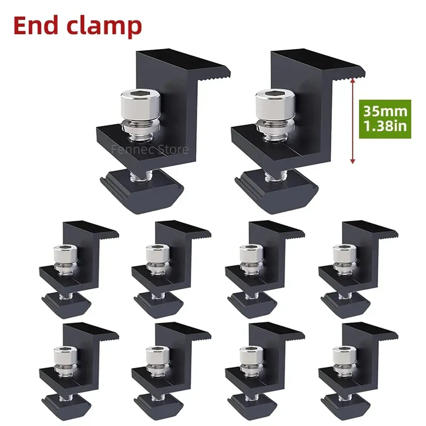 Solar Panel Mounting Fixing Clamp Adjustable Bracket End & Mid Clamp PV Panel Clip for Solar Panel PV System Install Accessories 16