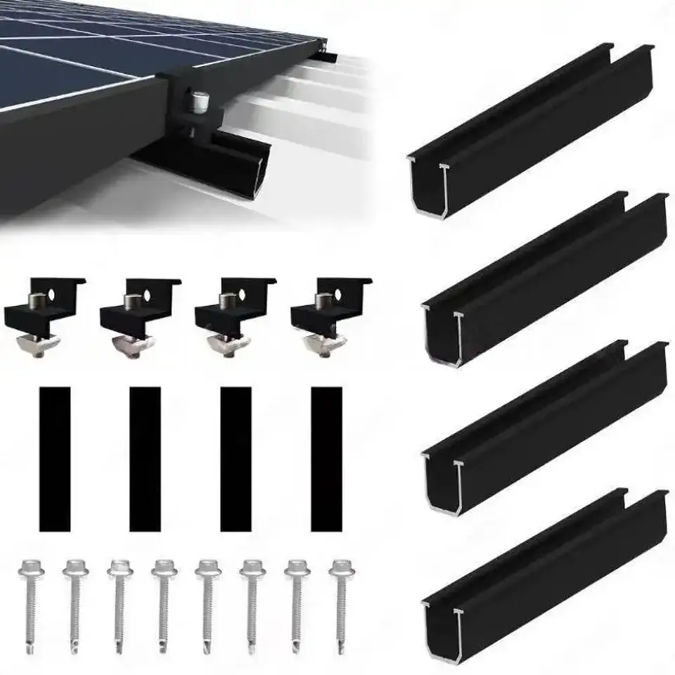 4/6/10Pcs Solar Panel Mounting Brackets Mid End Clamps Rails Kit Roofing Multiple Sized No Rust Firm Lock 12