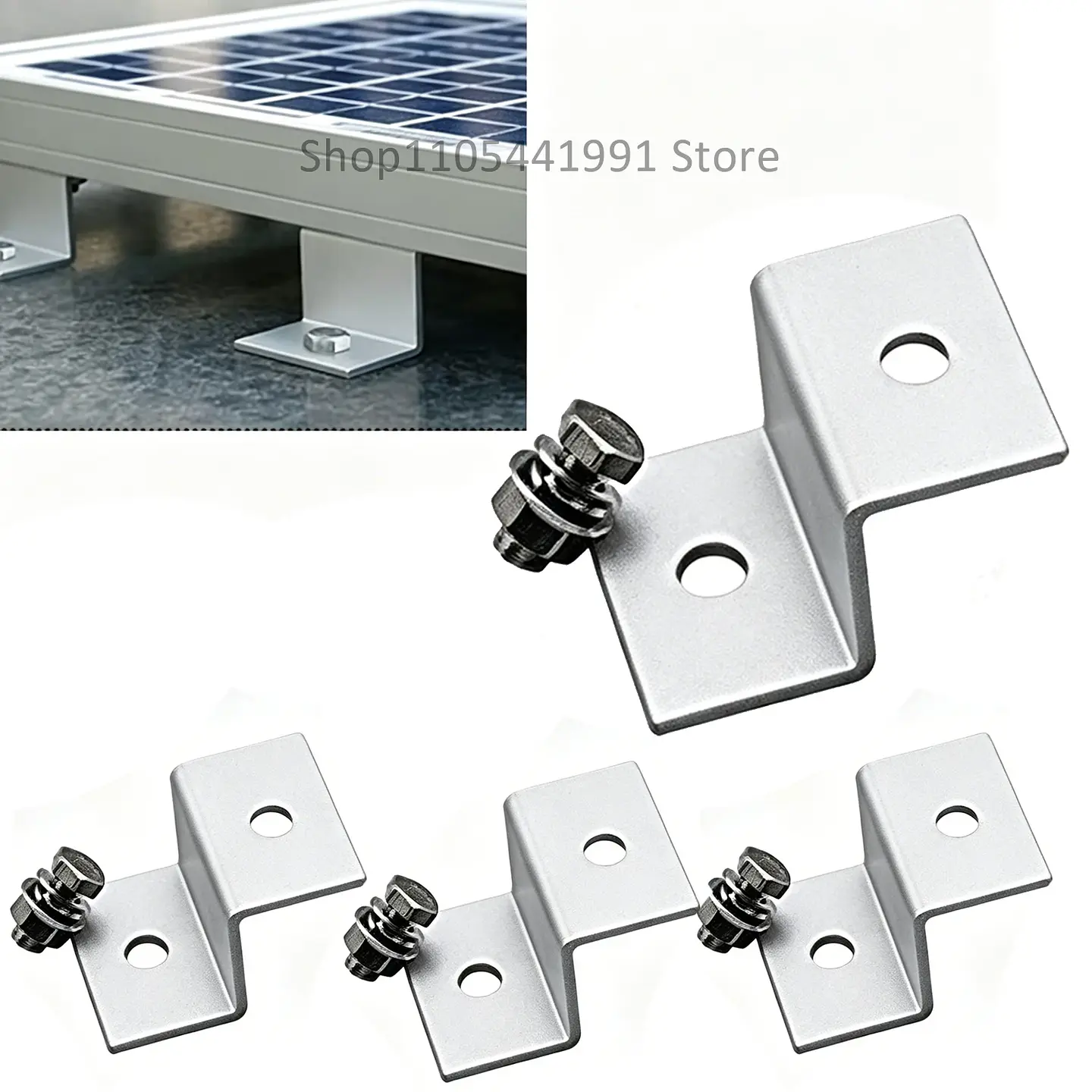 Solar Panel Z Brackets Mount Mounting Kits with Nuts and Bolts for RV, Trailers, Boats, Yachts, Wall, Off Gird Roof Installation 1