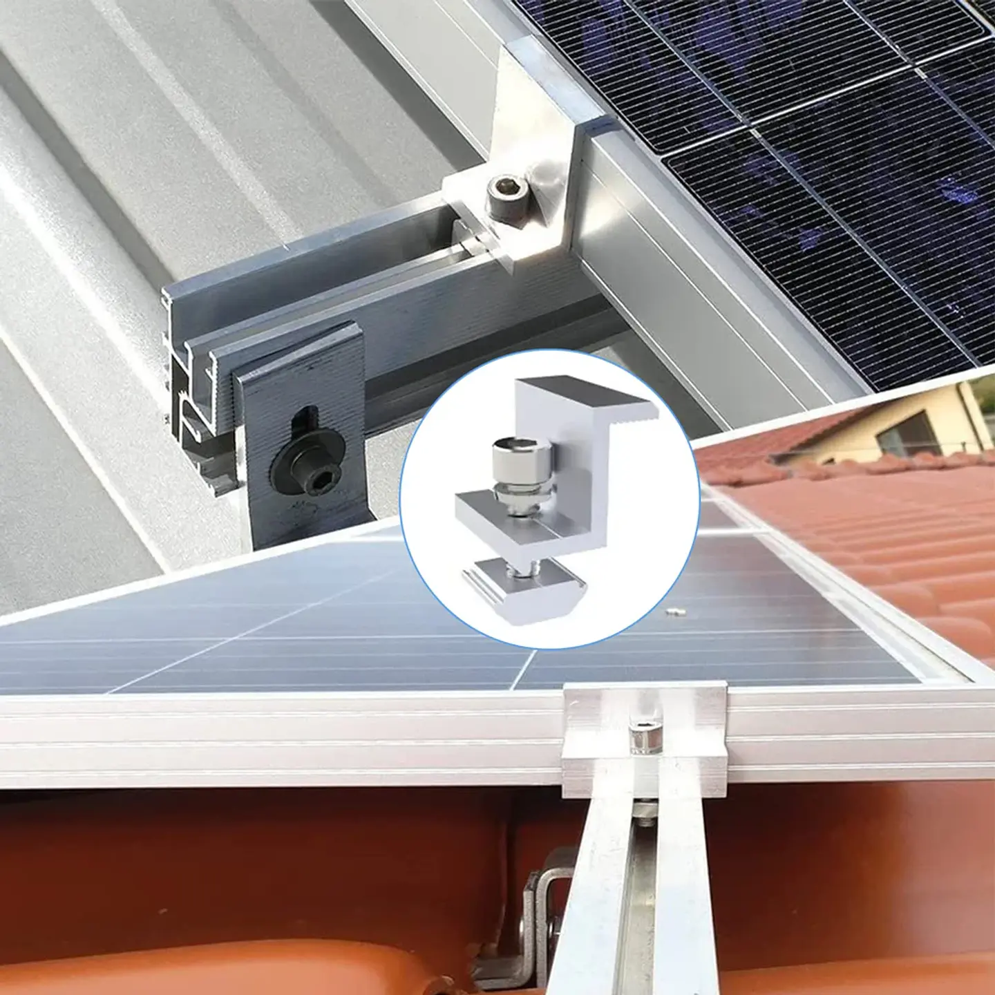 Solar Panel Adjustable Bracket Clamps PV Bracket Mounting Clip Solar Mid And End Clamp 30mm 35mm 40mm For Fixing Solar Panel 3