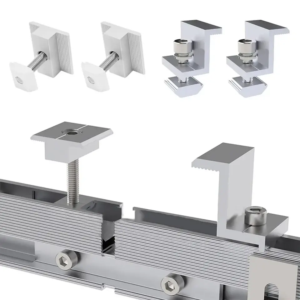 Solar Panel Adjustable Bracket Clamps PV Bracket Mounting Clip Solar Mid And End Clamp 30mm 35mm 40mm For Fixing Solar Panel 4