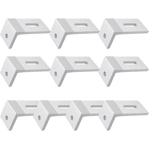 10pcs Solar Panel Mounting Brackets Flat Roof Mount Kit  Photovoltaic 90 Degree L Bracket Solar System Installation Accessories