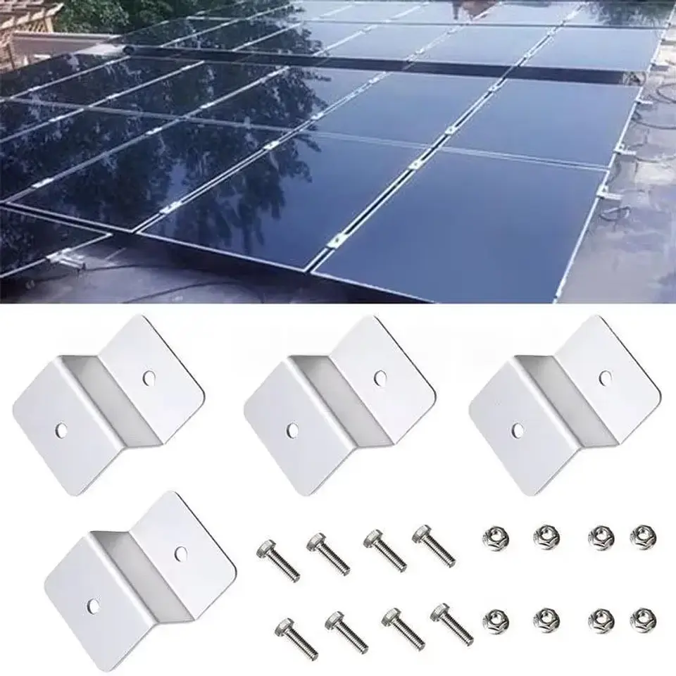 Solar Panel Z Brackets Mount Mounting Kits with Nuts and Bolts for RV, Trailers, Boats, Yachts, Wall, Off Gird Roof Installation 4