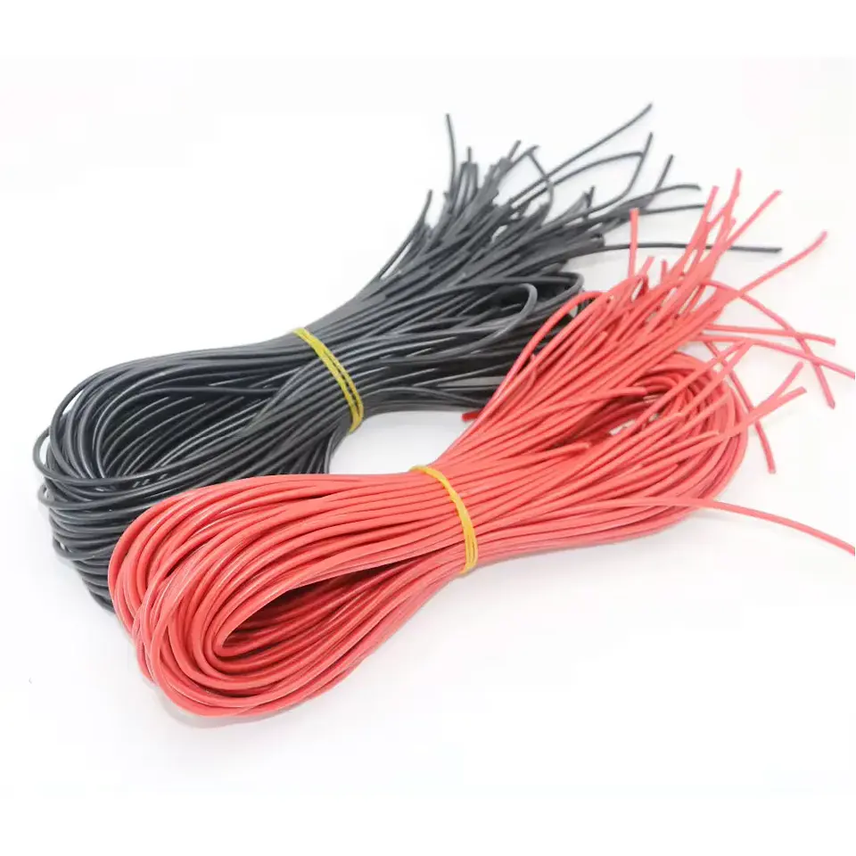 10 Meter/Lot High Quality Wire Silicone 10 12 14 16 18 20 22 24 26 28 30 AWG 5m Red and 5m Black Color 3