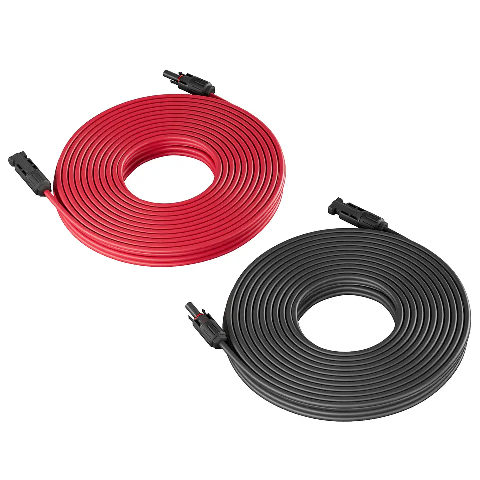 Solar Panel Cable Wire Extension PV Cable DC Rated 1-10 Meter 4mm²6mm² 1000V/1500V With Solar Connectors Plugs 3