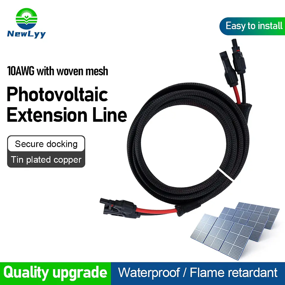 Heavy Duty Braided Solar Cable 10AWG 12AWG Reinforced PV Extension Wire for RV Off-Grid System Durable Outdoor Cables 1