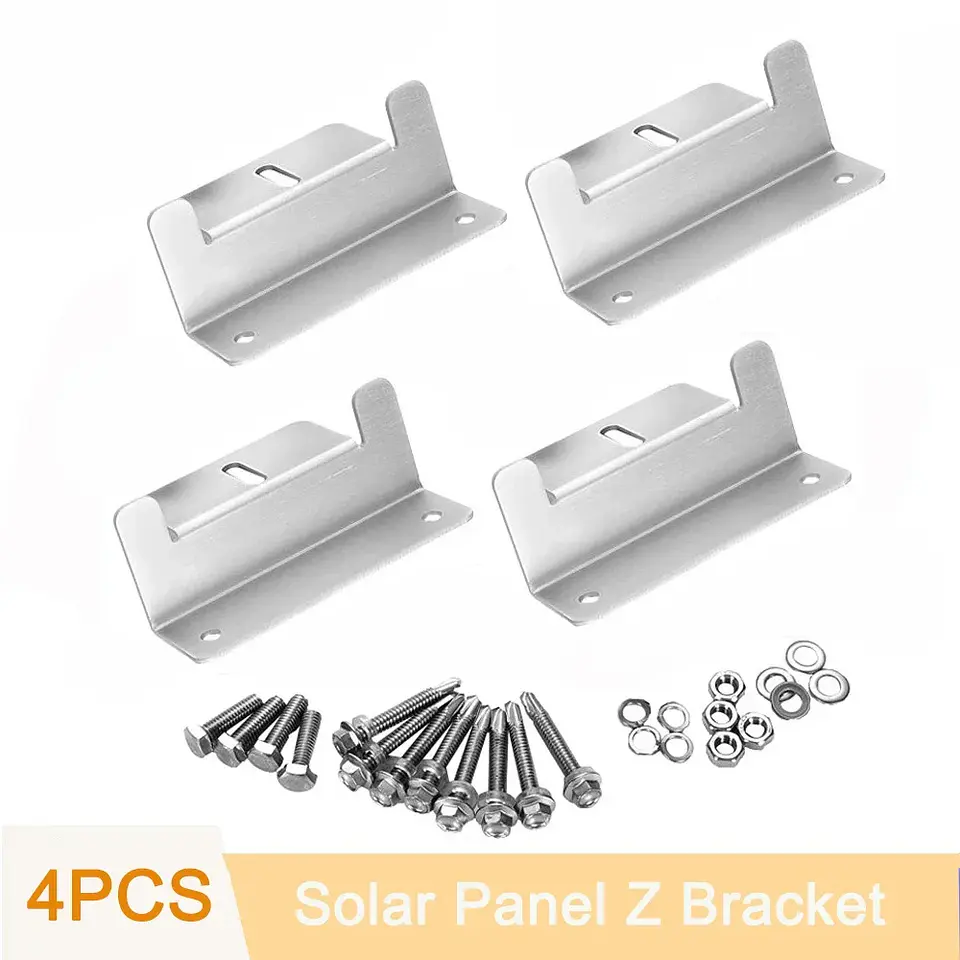 Solar Panel Aluminum Mounting Bracket Kits Roof Z-Style Bracket Mount Photovoltaic Panel Z-bracket Stand For Car Boat RV Yacht 7