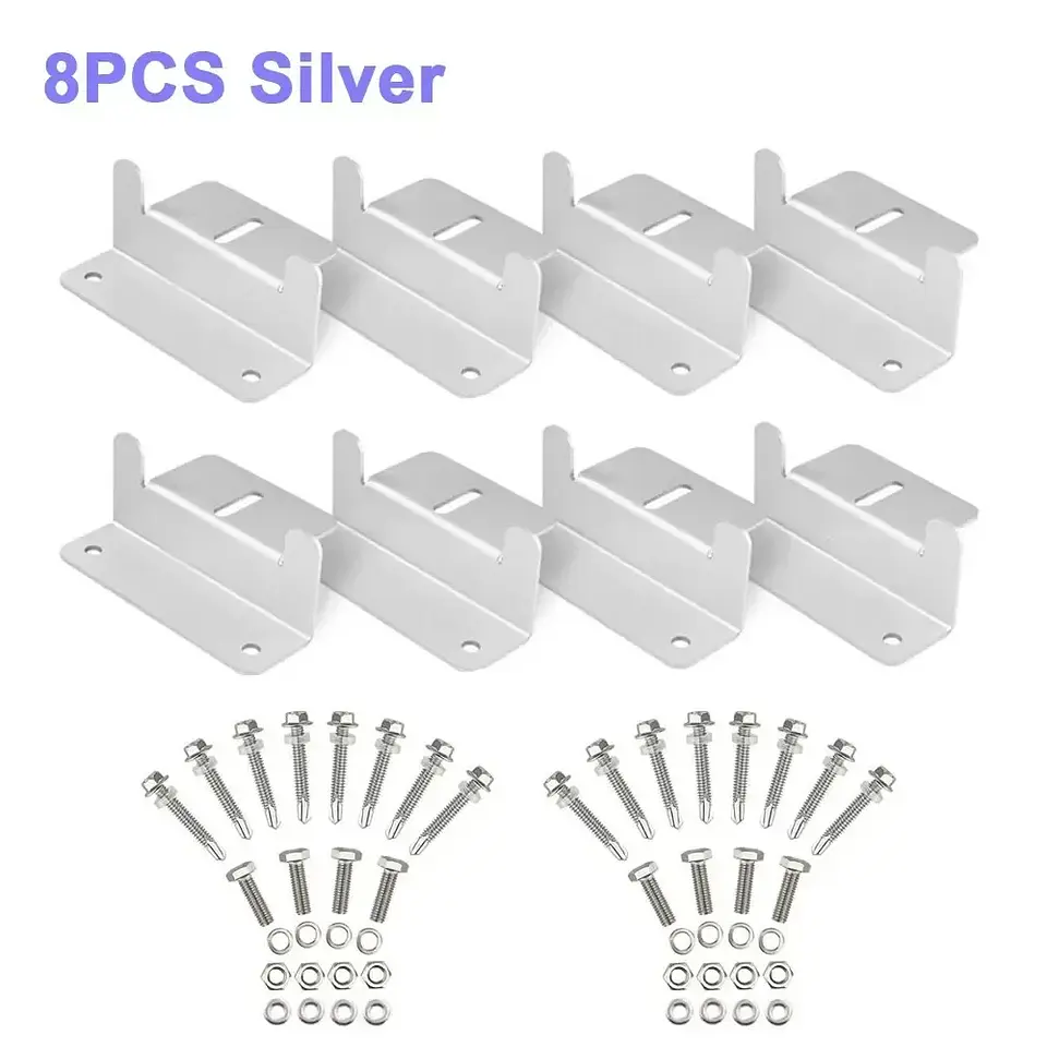 Solar Panel Aluminum Mounting Bracket Kits Roof Z-Style Bracket Mount Photovoltaic Panel Z-bracket Stand For Car Boat RV Yacht 8